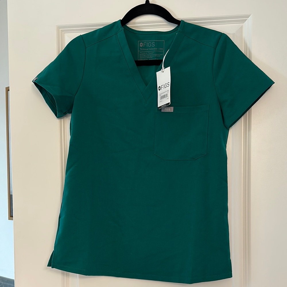 Figs Green Scrub Top